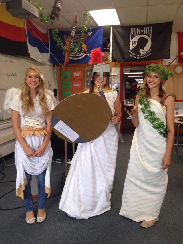 Students dressed up and played the part of Greek mythological Gods and Goddesses.